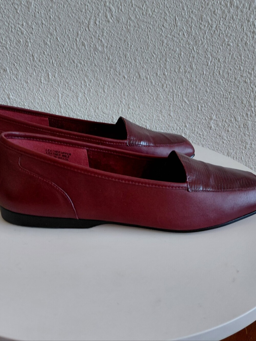 ENZO ANGIOLINI Liberty Burgundy Leather Flats Lizard Embossed Womens  Size 9.5M. - Picture 6 of 15